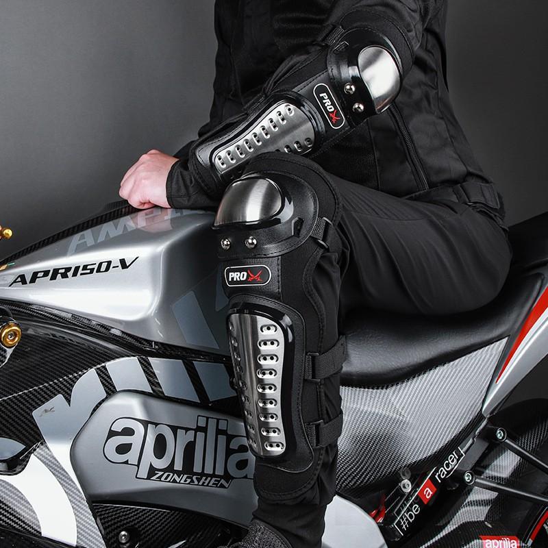 Stainless Steel Motorcycle Knee Elbow Guards Set 4pcs All-Season Crash Protection Adult Riders Cycling Protective Gear Safety
