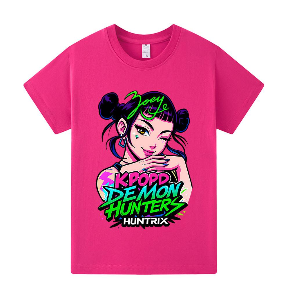 A1214 Kinder Jungen Mädchen Zoey Kpop Rumi Zoey Mira Print Kurzarm-T-Shirt