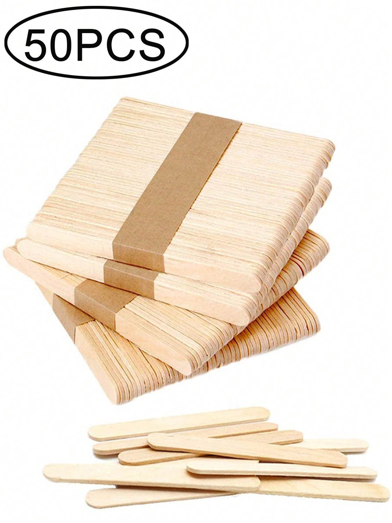Craft Stick Ice Cream Natural Wooden Stick Cake Tool Wooden Stick DIY Self-Service Snack Stick 50pcs
