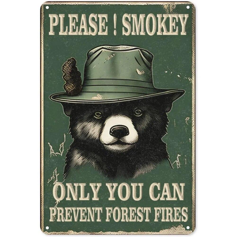 Vintage Warning Metal Tin Signs Only You Can Prevent Forest Fires Wall Decor for Forest Park Garden Bars Garage Cafe Clubs Retro