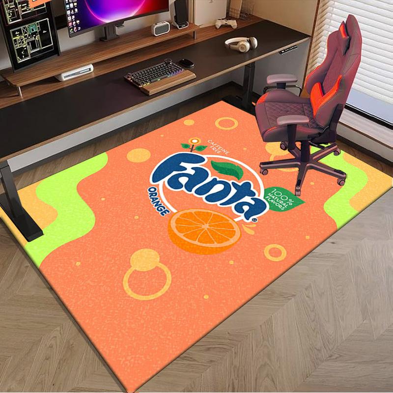 Fanta Orange Refreshment Area Rug Office rug, Chair Rug, Decor Carpet Livingroom bedroom Mat, Large Size Fan gifts Christmas gifts