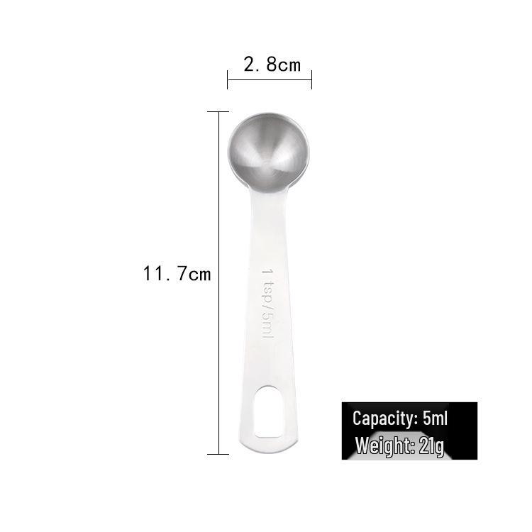 Six-Piece Stainless Steel Measuring Spoon Set for Kitchen and Baking