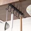 Punch-free Double-row Hooks Kitchen Under Cupboard Shelf Mug Cup Hanger Hook Iron Hanging Rack Holder Kitchen Cabinet Organizer Cup Holders 5