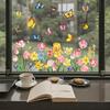 Spring Butterfly Tulips Flower Bird Static Cling Window Stickers for Bedroom Living Room Home Decoration