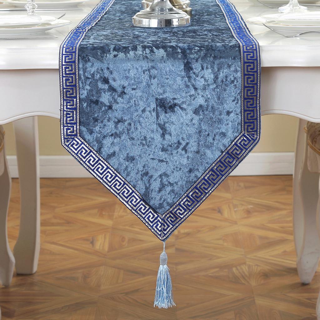 Chinese Table Runner Modern European Jacquard Table Runner Simple Fashionable Solid Color Light Luxury for Party Home Decoration