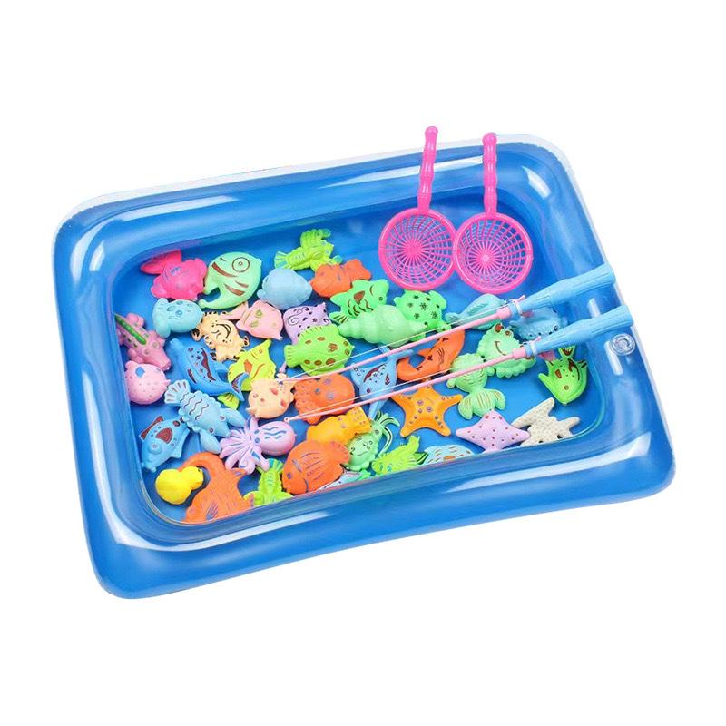 Children's Magnetic Fishing Water Play Set with 3D Fish and Expanding Beads for Boys and Girls Role Play