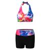 2024 Women's European & American Print Crisscross Halter Bikini Swimsuit