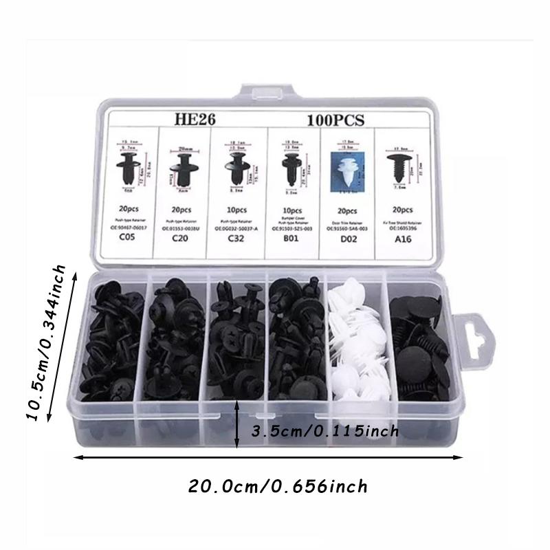 100 Stück Auto Fastener Clip Kit Fender Rivet Clips Karosserie Push Retainer Pin Rivet Stoßstange Türverkleidung Retainer Auto Clips