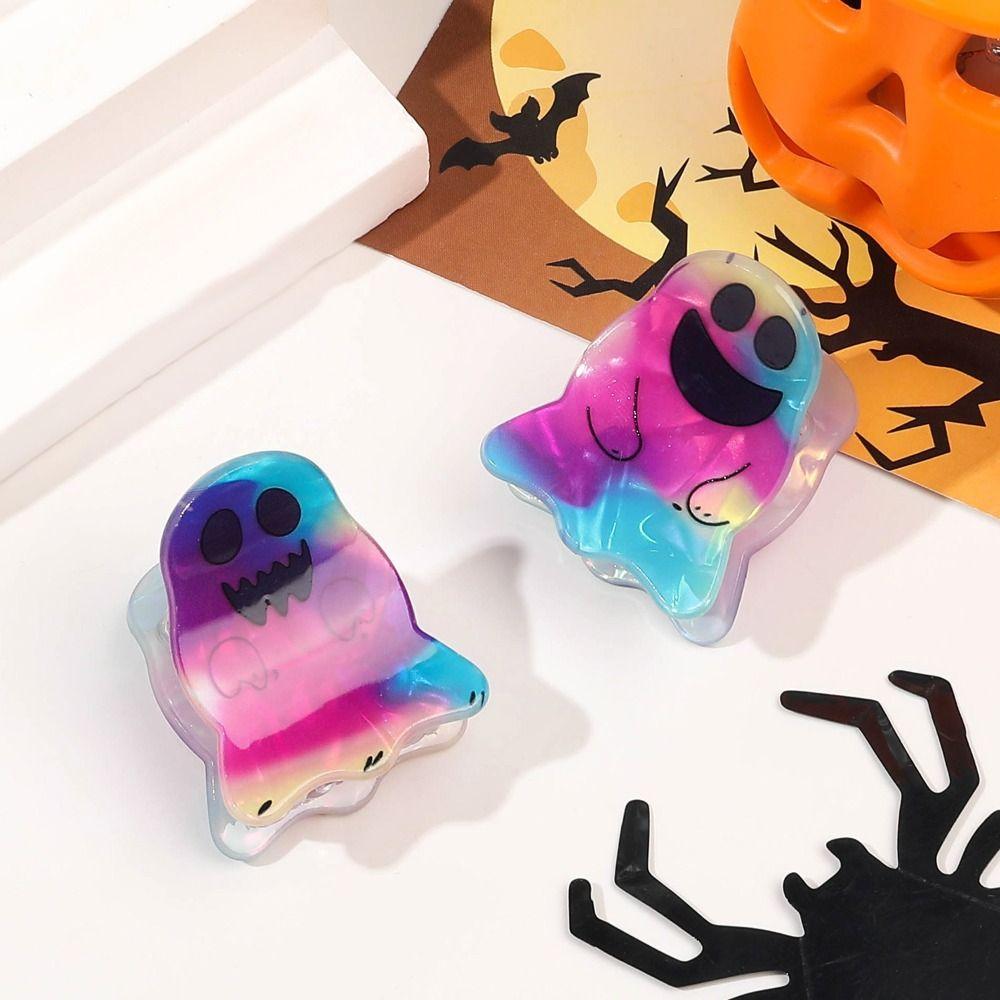 

Small Halloween Grab Clip Colorful Spooky Hair Claw Unique Ghost Grab Clip Party Headwear