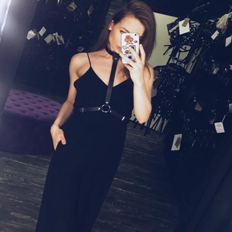 Sexy Body Harness Women Garter Belt Bdsm Leather Lingerie Fetish Tight Garter