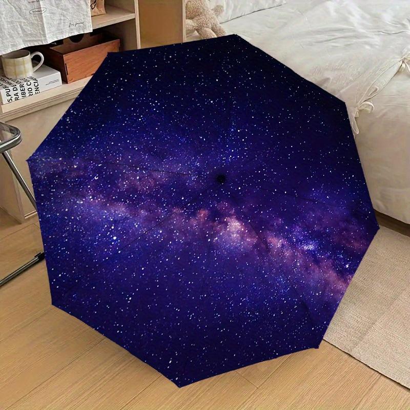 1 Stück Galaxie-Themen-Regenschirm, Hochwertiger Regenschirm, Automatisches Öffnen und Schließen, Multifunktionaler Regenschirm G0811155