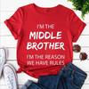 Oldest Brother Outfit I Make The Rules Matching Funny Sibling T-shirt for Men Fashion Trend T-shirt O-neck Tshirt Casual Tshirt