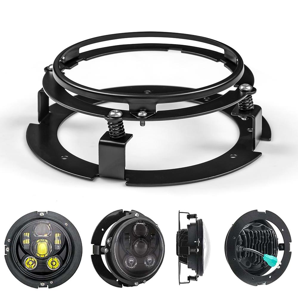Black / Chrome 5 3/4" 5.75 inch Headlight Bracket Kit for Motorcycle and cars Ring Mount Brackets for 5.75 Inch LED Headlights