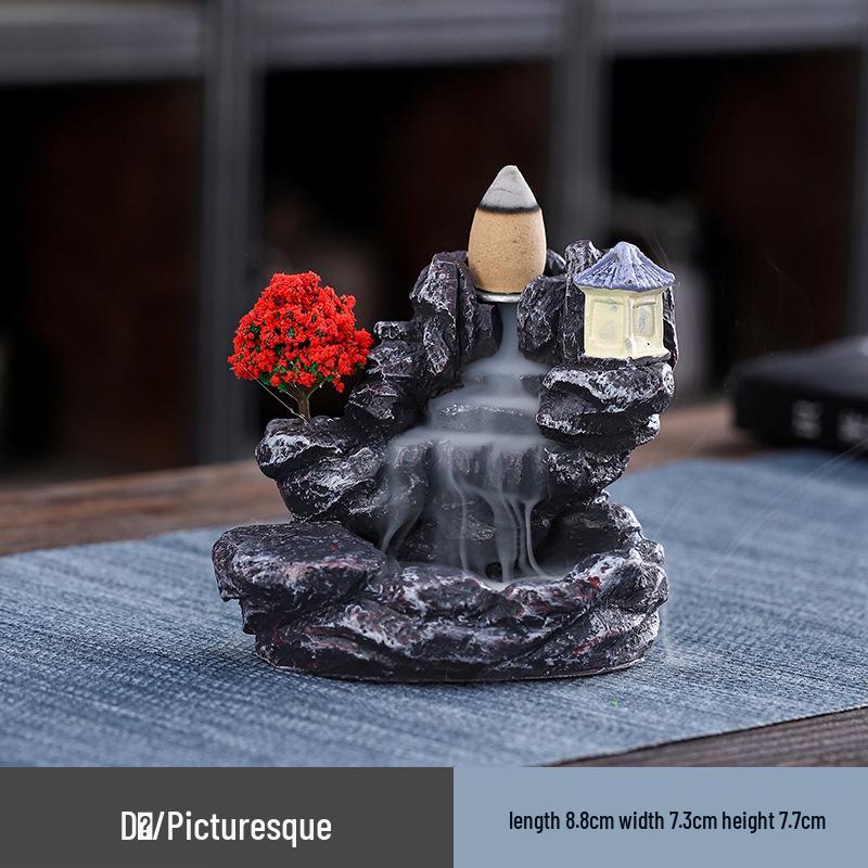 

Художественная смоляная подставка для благовоний с обратным потоком для домашней ароматерапии - Украшение Дым сандала