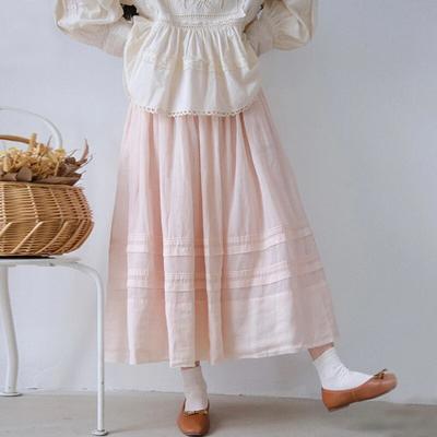 Japansk Patchwork Broderi Høy midje Dameskjørt Sommer All Match Vintage Løst Dameskjørt