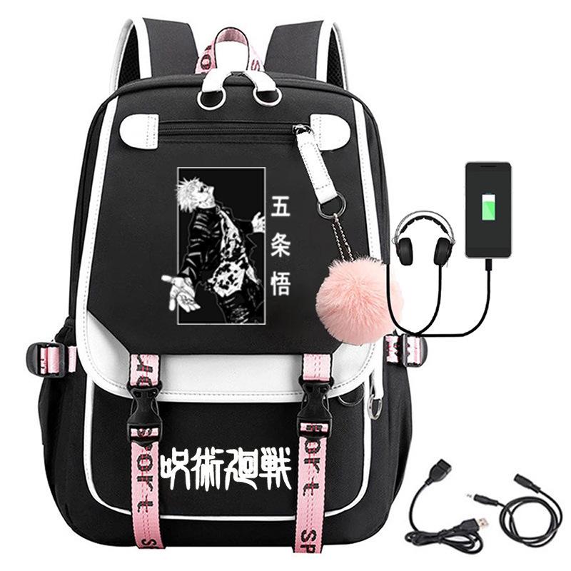 Animation Spell Return To Fight Peripheral Backpack Large Capacity Student Schoolbag Outdoor Travel Bag Multi-function Computer Bag