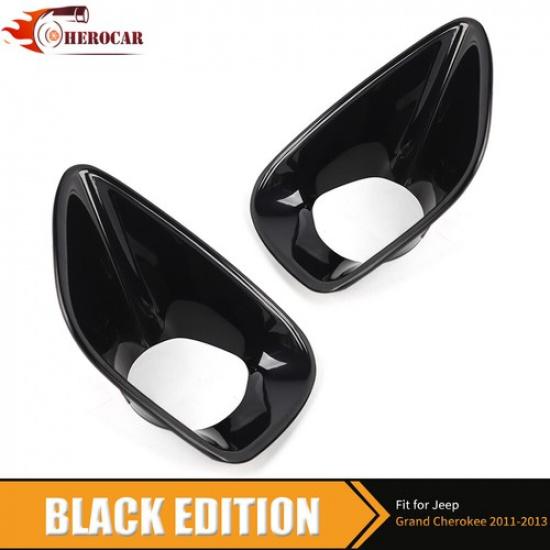 Black Fog Light Trim Pair Housing Set For Jeep Grand Cherokee 2011-13 Exterior