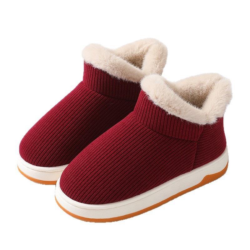 Winter Indoor And Outdoor Plush Thick Anti Slip Warm Cotton Shoes Rubber Shoes