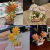 Creative Mini Block Baby Building Blocks Toy Flower Bouquet Block Set Assembly Micro 3d Building Bricks Toys For Kids Girl Gifts