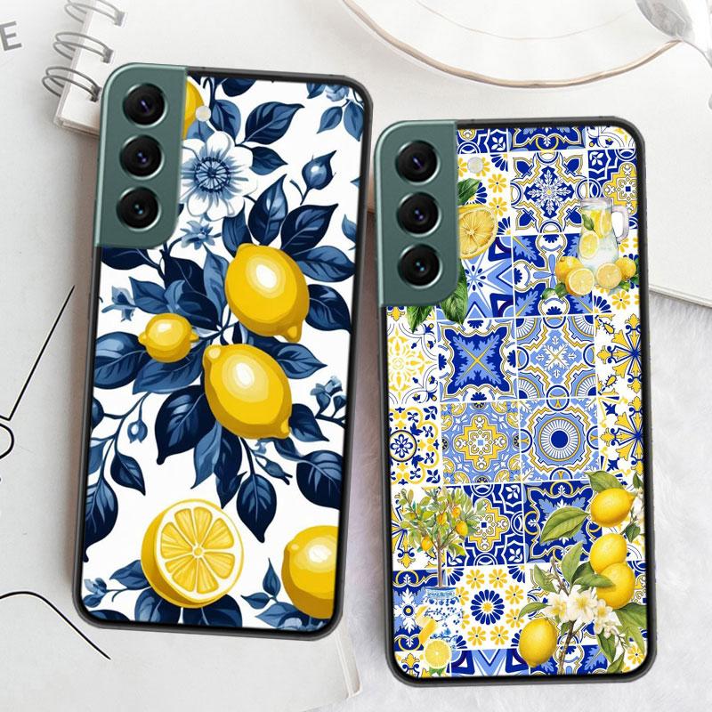 Mediterranes Zitronen Handyhülle Für Samsung Galaxy S22 S25 Ultra S21 S10 Plus S26 Edge S20 S23 S24 FE Cover Silikon Weich TPU