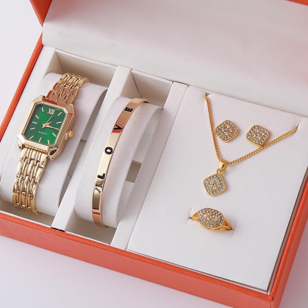 Minimalist and Niche Big Brand Fashionable Women's Watch Jewelry Set Quartz Gold Bracelet Watch