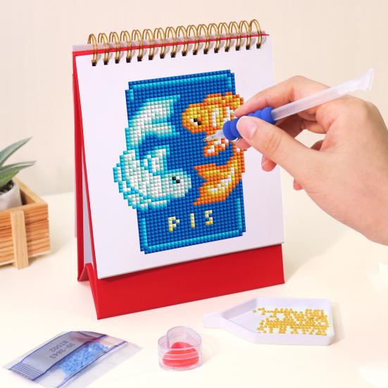 2026 Rhinestone Painting Desk Calendar DIY Handmade Butterfly Constellation Rhinestone Art Drawing Standing Flip Calendar Decoration