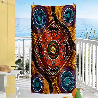 Australian Aboriginal Style Beach Towel Super Soft & Absorbent Comfortable Lightweight