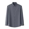 Elastic Cotton Oxford Men Solid Shirts Long Sleeve Business no-iron High Quality Classical Shirt Male Button Collar