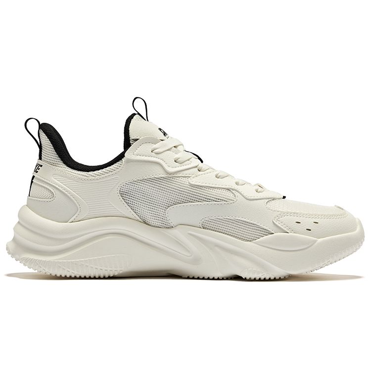 Erke Flowing Cloud Mesh Splicing Non-Slip Wear-Resistant Low-Top Casual Shoes Men sneaker Micro-Crystal-White 51124202161-001