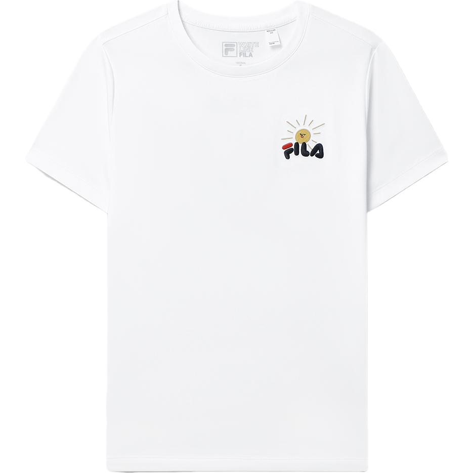 Fila Floral Letter Print T-Shirt Women Tops White F11W329110FWT