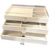 High-end Velvet Fabric Jewelry Storage Box Three-layer Multi-functional Dust-proof Drawer Storage Box Jewelry Storage Prop