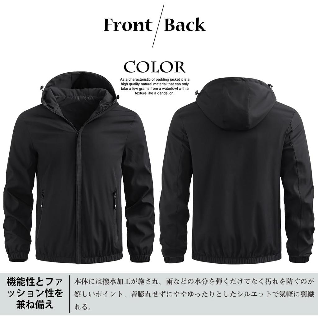 JausQarq Mountain Parka Windbreaker Outdoor Perfect for and Casual and Winter Size Men's Jacket, Jacket, Water-Repellent, Cold-Weight, Windproof,