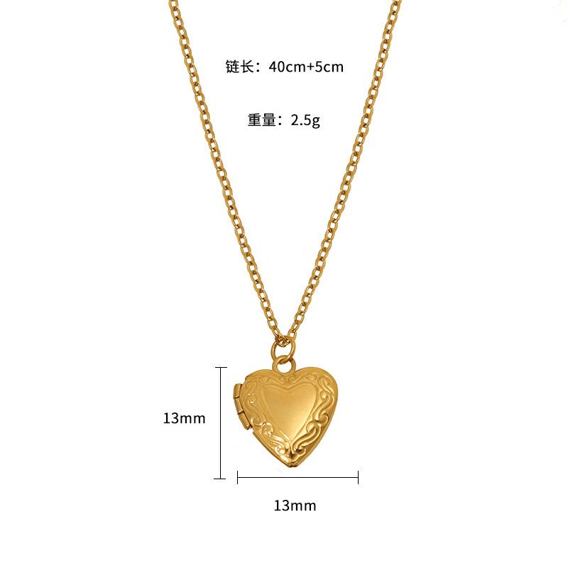 Engraved Texture 316 Pendant Necklace Stainless Steel Plated 18K Gold Personality Love Irregular Clavicle Chain