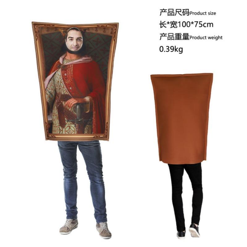 Halloween Mona Lisa 2 Costume Mural Costume Campus Event Performance Composite Sponge Suit Onesie