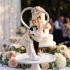 Figurka Panny Młodej i Pana Młodego Elegancka Dekoracja na Tort Weselny Statuetka Dekoracyjna