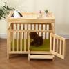 Solid Wood Pet Bed for Medium and Small Dogs Multi-Functional Indoor Dog House Natural Dog Kennel Sleeping Cot with With Steps