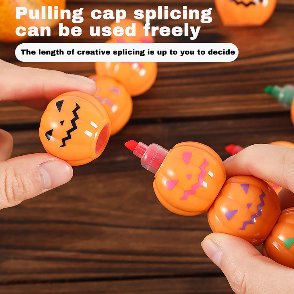 Creative Halloween Style Fluorescent Pen Children's Primary School Students Marking Key Points Handbook Pen(6ml)