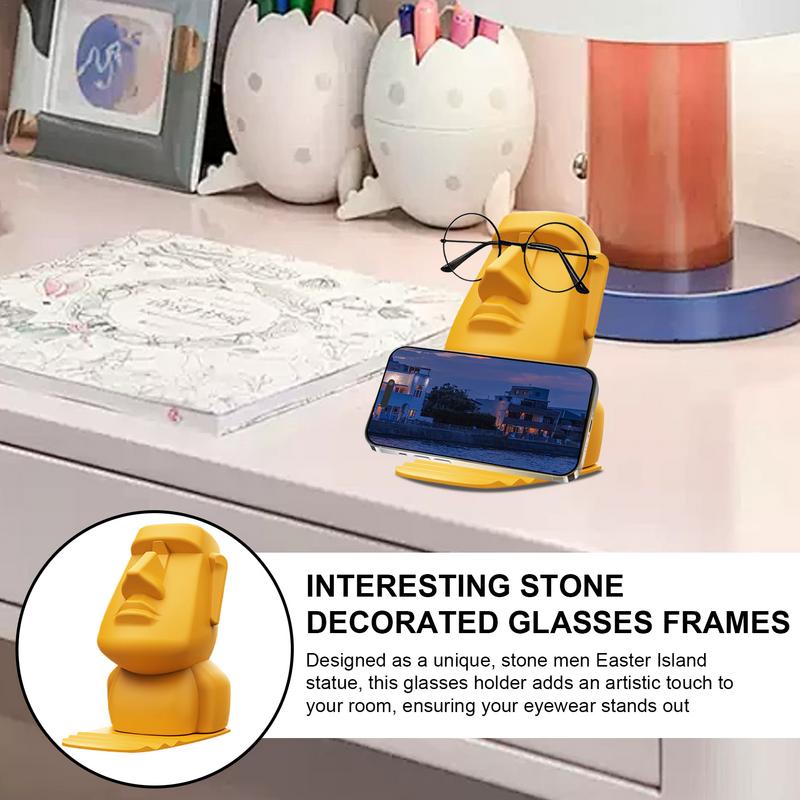Plastic Stone Man Eyeglasses Rack Stand Creative Portrait Eyeglasses Display Rack Decorations Display Desktop Eyeglasses Rack