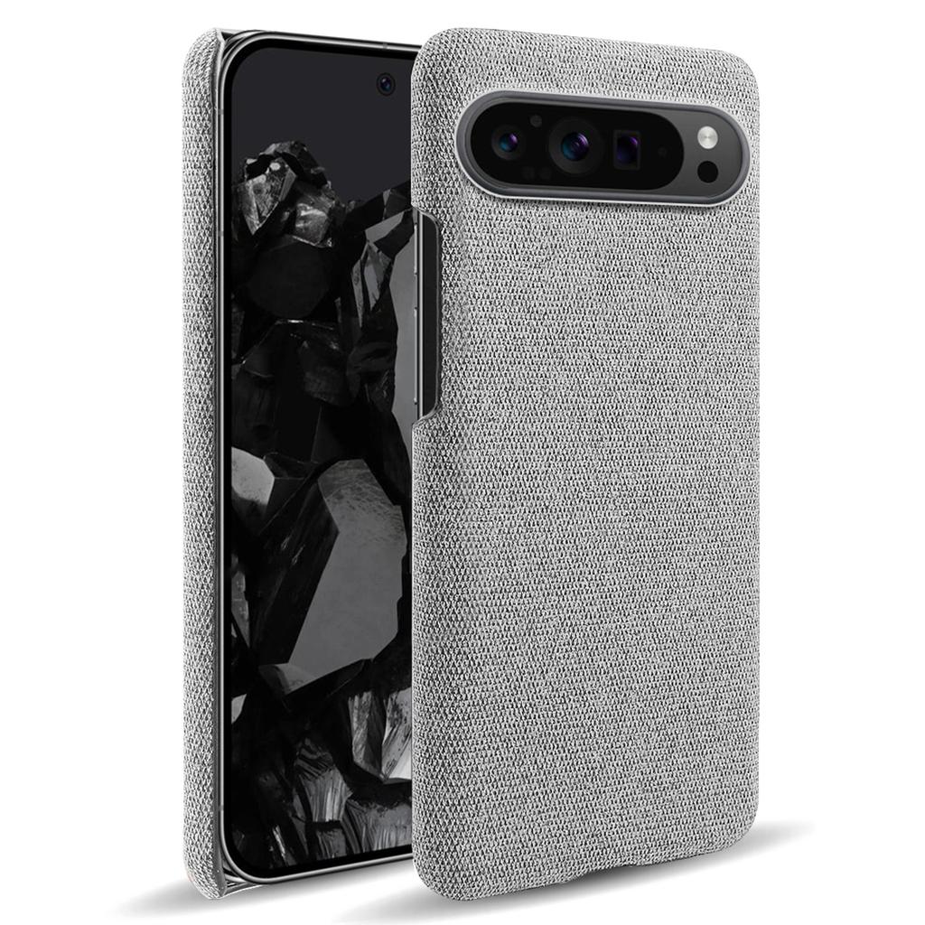 For Google Pixel 9 Pro XL Case Solid Color PC+Cloth Drop Protection Back Phone Cover