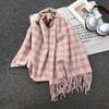 Premium plaid fringed simple scarf women's autumn and winter warm shawl fashion imitation cashmere scarf
