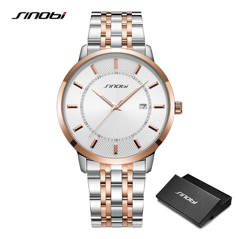 

SINOBI Модные мужские часы Оригинальный дизайн Топ Роскошные Мужские Кварцевые Наручные часы Лучшие Подарки Часы для Мужа розового золота