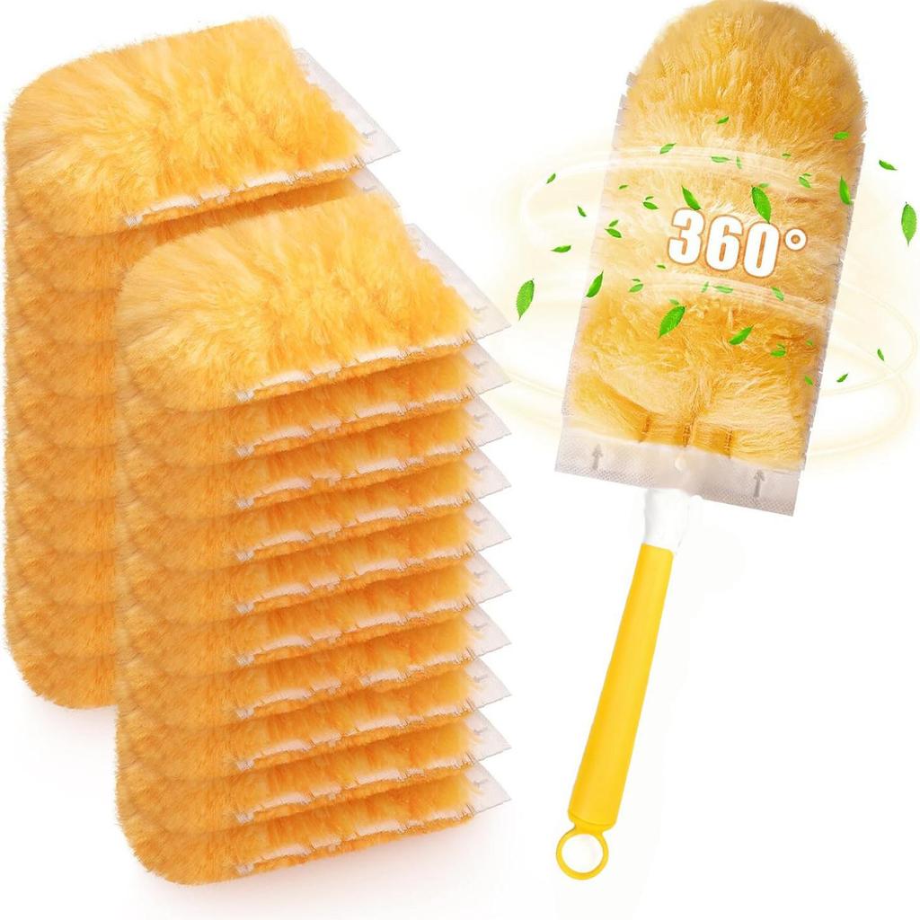 360° Static Disposable Dusting Head for Daily Use - Efficient Hair and Dust Removal Duster