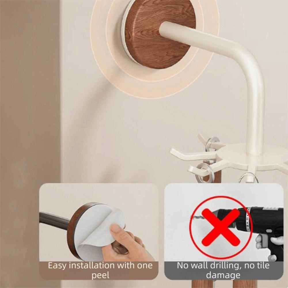 Wall Mounted 360 Rotating Hooks No Drill Shovel Storage Rack Spatula Spoon Holder  Bathroom