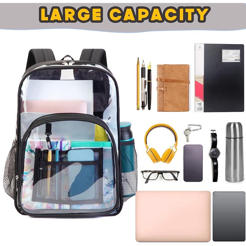 Transparent Backpack Waterproof PVC Storage Bag Large Capacity Student Backpack