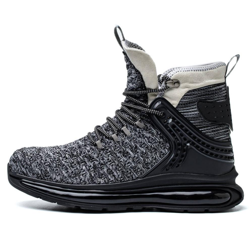 

Men s Steel Toe Safety Shoes - Anti-Crush Puncture-Resistant Soft Sole Outdoor Work Boots, Grey Protective Slip-On Footwear 37