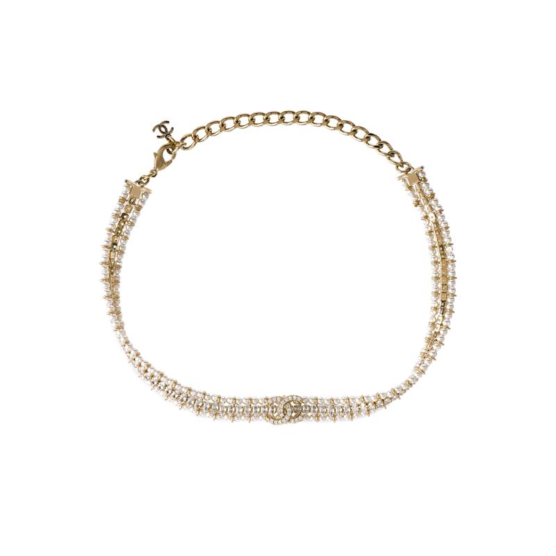 

CHANEL Fashion Double C Trend Metal Necklace Women s White білий