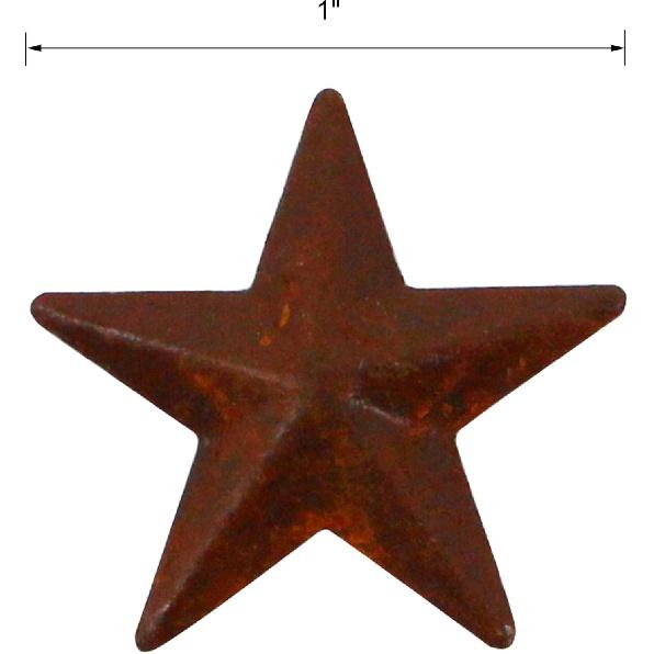 CVHOMEDECO. Primitives Rustic Country Décor. Rusty Mini Metal Barn Star Home Decorative Accents, 1-Inch, Set of 24