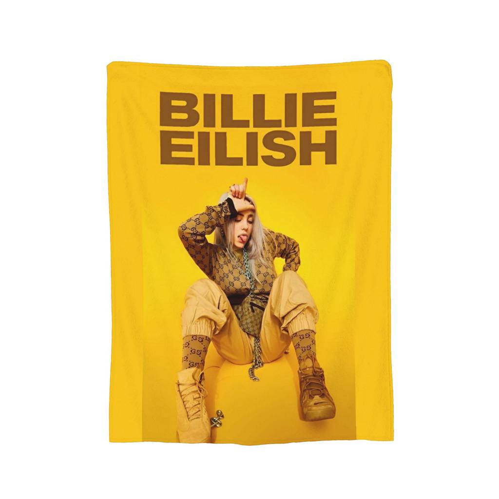 Berühmte Sängerin B-Billie-Girl E-eilish Fleece-Kuscheldecke Decke für Sofa Couch Leichte Bettwäsche Überwürfe,