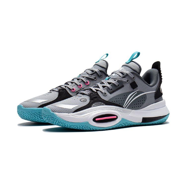 Li Ning All City 10 Youth Edition TNS Team No Sleep Abrasion Resistant Low Top Children's Basketball Shoes Stone Gray ABPS009-2