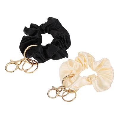 [PATIKIL] Scrunch Keychain Wristlet, Round Elastic Detachable Scrunch Lanyard Bracelet Keychain, Multifunctional Cute Elastic Wrist Holder for